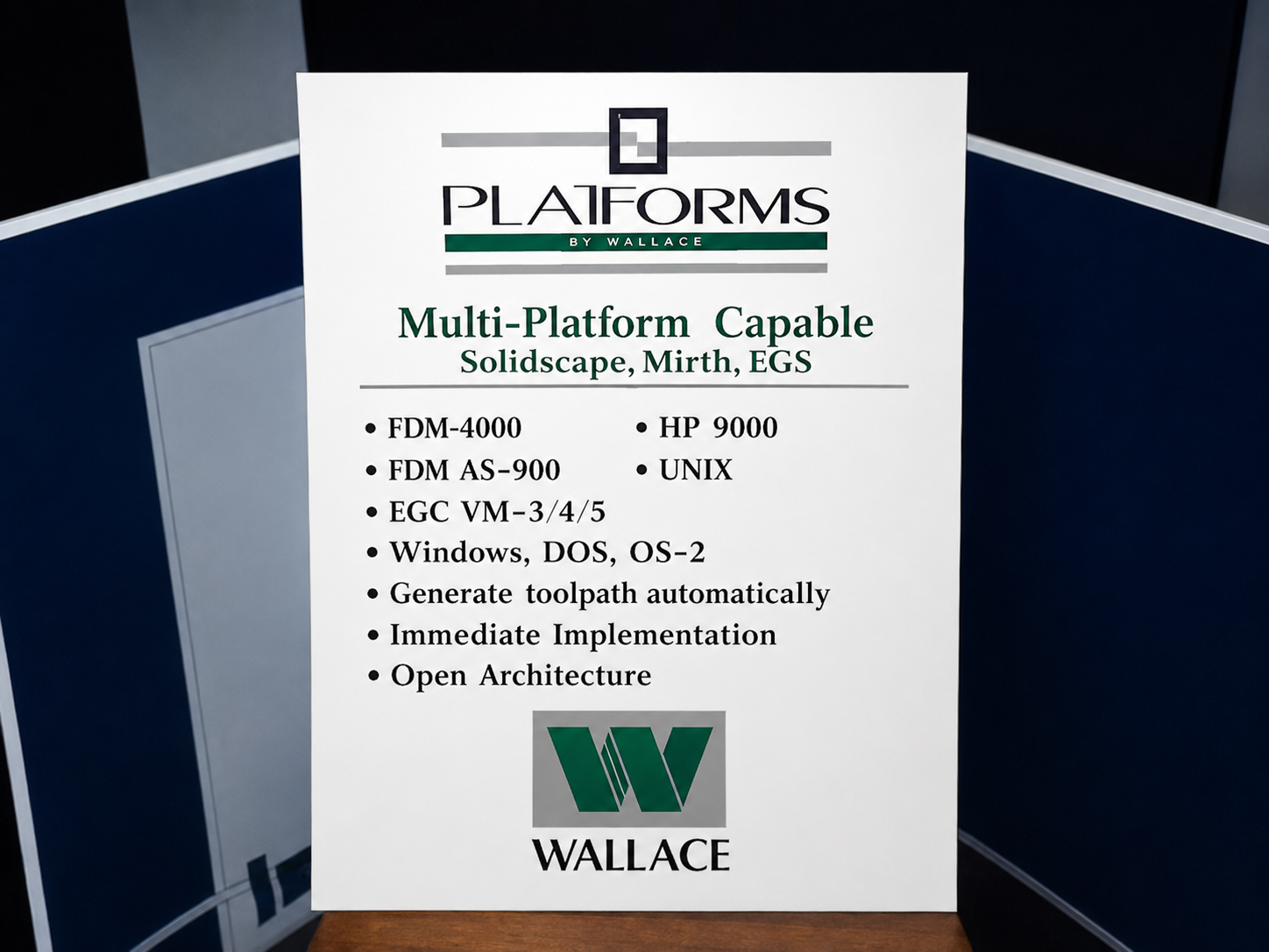 Platforms by Wallace tradeshow sign with multi-color graphics