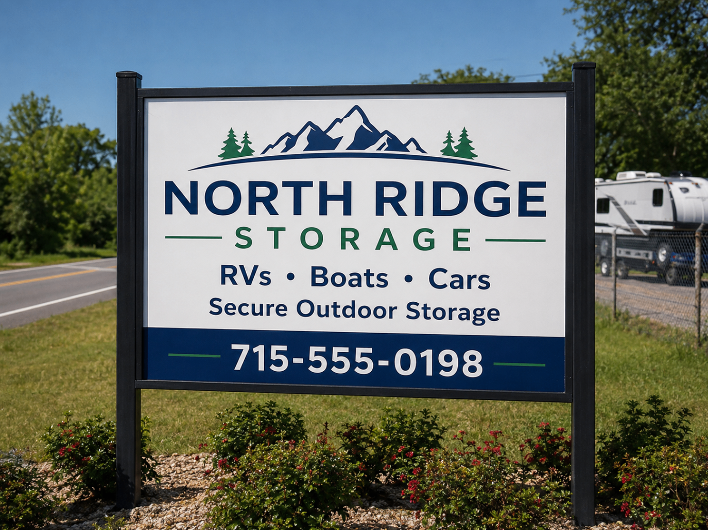 Summit Peak Builders site sign with crisp typography